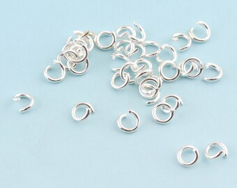 Sterling Silver Jump Rings 5mm 200pcs Mini Open Jump rings Split Rings Metal Split Ring for Chain Wholesale Jump Ring Findings