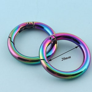 Rainbow Snap Hook 10pcs 20mm Alloy Swivel Snap Hook Lanyard Hook Leather Strap Holder Handbag Accessories image 2