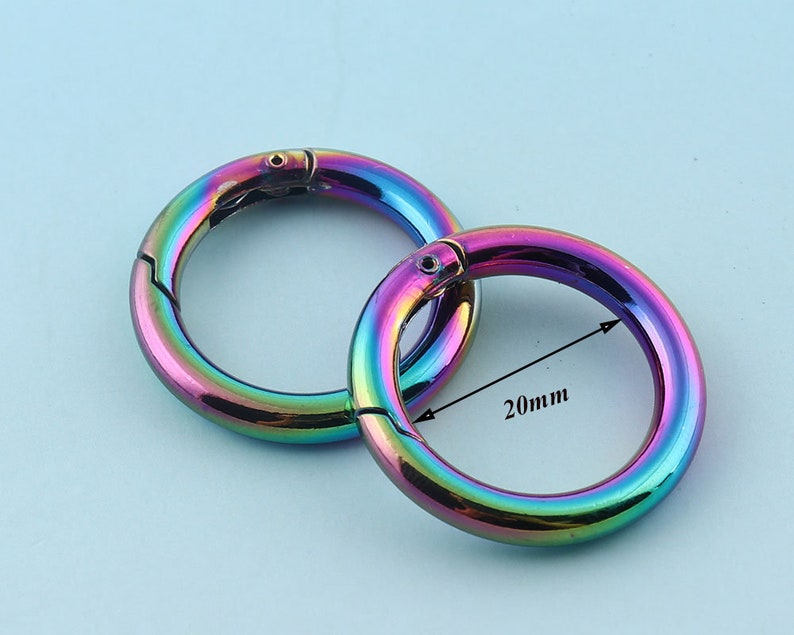 Rainbow Snap Hook 10pcs 20mm Alloy Swivel Snap Hook Lanyard Hook Leather Strap Holder Handbag Accessories image 2