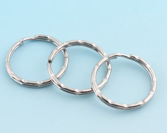 Key Ring Silver O Ring Large Key Fob Ring 20pcs 28mm Metal Split Ring for Key Chain Wholesale Key Ring Findings