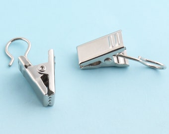 15個 シルバークリップ 鉄製 金属 ワニ口クリップ /31*20 mm ヘア