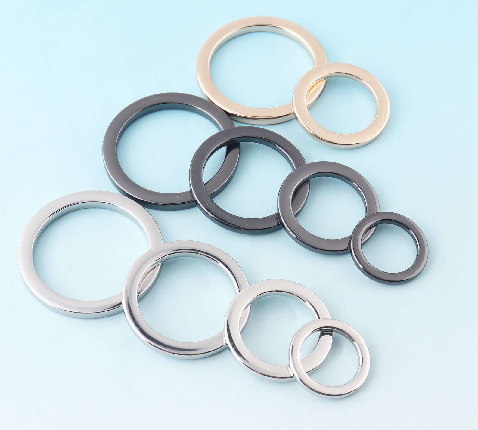 Flat O Rings 1950mm Silver O Rings Metal O Buckle Belt Strap Buckle