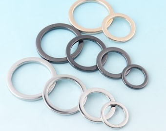 Flat O rings 19-50mm Silver O Rings Metal O Buckle Belt Strap Buckle Webbing O Ring Collar Leather Craft Bag Making Hardware Supplies
