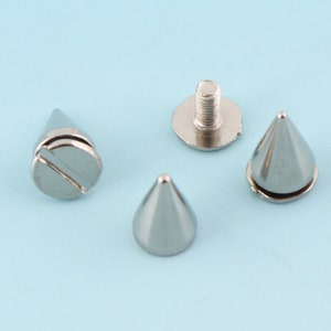 Silver Screw Rivets 6sets 8*12mm Metal Button Screwback Studs Screw Studs for Bag/ Belt Leather Craft Hardware Accessories