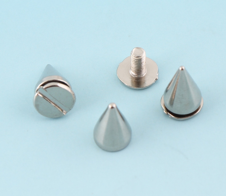 Silver Screw Rivets 6sets 8*12mm Metal Button Screwback Studs Screw Studs for Bag Belt Leather Craft Hardware Accessories