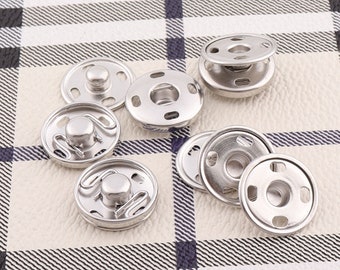 Silver Snap Button 17mm Métal Snap fastener -20sets-Clothing bouton manteau snap bouton couture fixation cuir artisanat