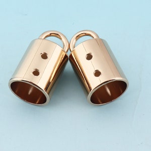 End Stopper 6 pcs 15 mm(IN) Barrier Rope Hook Barrier Rope Fittings Tassel Ends Rope End Stopper Cord End Caps Leather Cord End