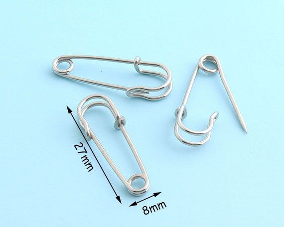 40 Pcs Rose Gold/gold Safety Pins,21mm Craft Silver Safety Pin Brooch  Stitch Markers,metal Safety Pins Loops Charms Jewelry Tag Fasteners 