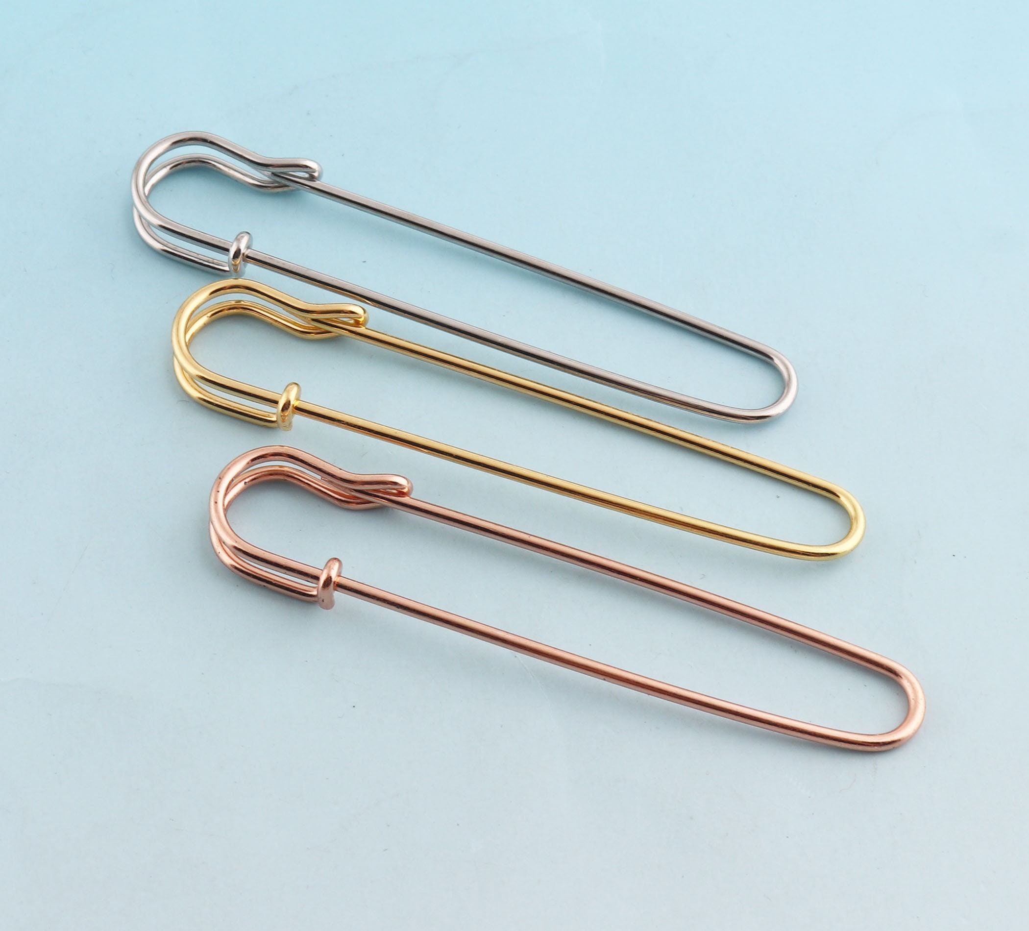 Jumbo Safety Pins Rose Gold Safety Pins 85mm Charming Safety Etsy
