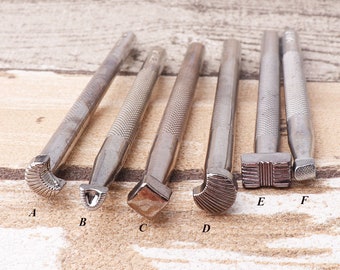 Metal Leather Stamp with Steel Handle Tools for Leathercraft Custom Leather Stamp Work on Leather Leather Hardware