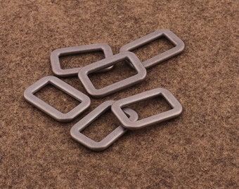 10pcs Mini gris rectángulo anillos 5/8 pulgadas (16 mm) cinturón de metal hebilla bolso anillo correa rectangular anillo bolso bolso accesorios