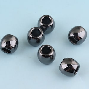Metal Beads 10 pcs 4.5 mm Stopper Cord Lock Stopper Gunmetal Cord Toggle Lock Rope Lock Buckle Purse Closures or Embellishment
