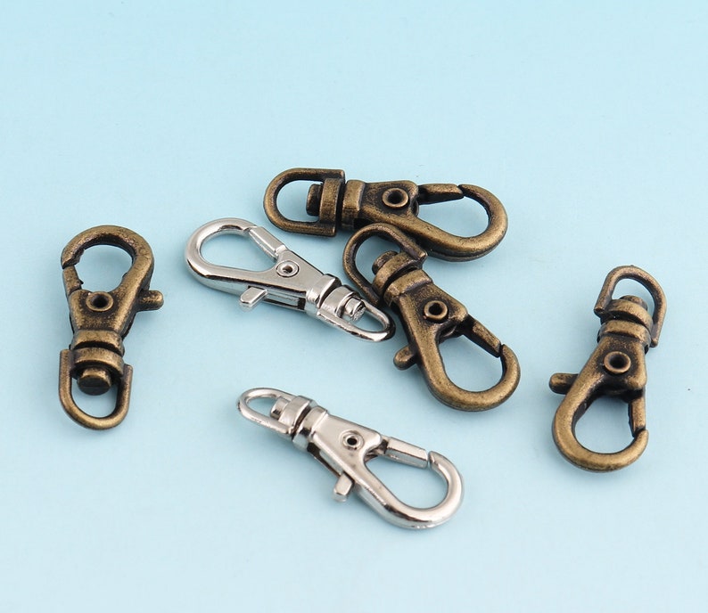 50pcs 24mm Mini Swivel Claw Clips Silver Swivel Snap Clasp Etsy