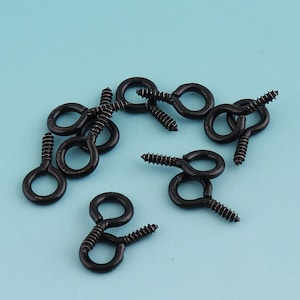 Black Eye pins 100pcs/200pcs 15*8mm Screw Eye Hook for Pendants Metal Screw Eye Pins Silver Tone Eye Screw Bails Jewelry Making