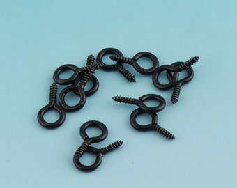 Black Eye pins 100pcs/200pcs 15*8mm Screw Eye Hook for Pendants Metal Screw Eye Pins Silver Tone Eye Screw Bails Jewelry Making