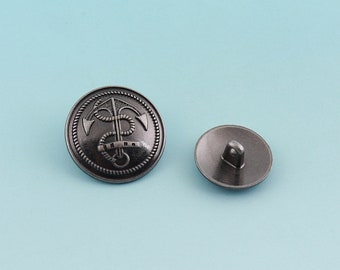 アンティークシルバーボタン 8個 18 mm/23 mm ヴィンテージボタン