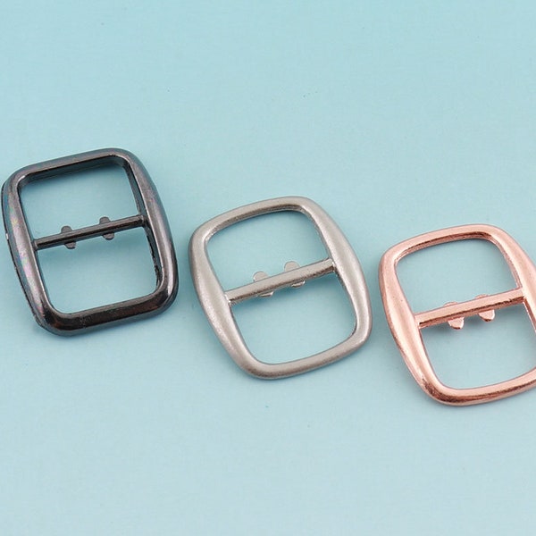 Rose gold/Matte Silver Adjuster Buckle 30pcs 12mm Belt Buckle Tri Bar Buckles Strap Buckle Adjuster Slider Shoe Making Buckle