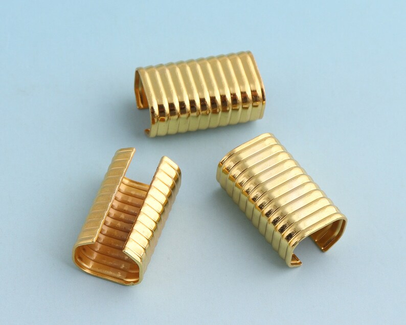 Gold Ribbon End Clamps 30pcs 20mm Ribbon End Fastener Clasp Etsy