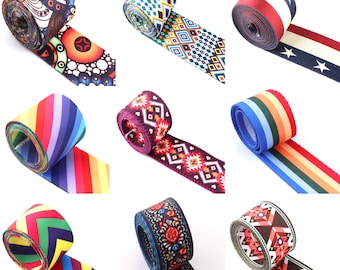 Stripe Webbing Lint 1.5inches Rainbow Webbing Leash Lint Tas tas riem riem riem riem 38mm