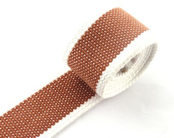 Cotton Webbing Purse Straps 1.5inch Brown Webbing Fabric belt Canvas Webbing Key Fobs Strap Bag Strap Dog Collar