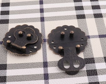 antique embossed box latch 40mm Vintage hasp box hardware chest suitcase buckle metal lock catch wooden boxes making