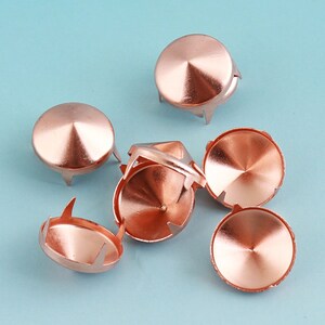 Rose Gold Purse Feet 50pcs 14*6mm Nailheads Spots Metal Round Spots Cone Spots Nailheads Studs  for Bag/ Belt Leather