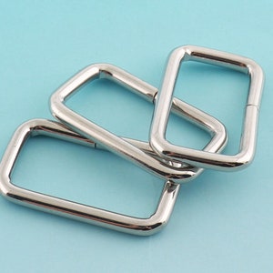 8pcs 50mmSilver Rectangle Ring  Metal Rectangle NON welded Buckle For Purse Bag Handbag Strap Leather Craft Accessories