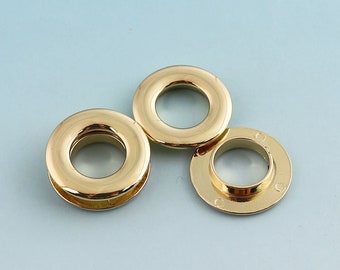 Light Gold Eyelets 4sets 24mm Alloy Round Grommet Eyelets for Sewing Bead Cores Clothes Leather Hardware Craft Canvas Making