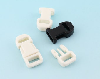 Black Plastic Buckle 20pcs 9mm Mini Release Buckle Adjuster Buckle Strap Buckle Adjuster Slider Buckle Bag Hardware