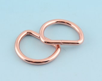 Rose Gold D Ring Metal D Ring D Buckle 20pcs 13mm Belt Strap Buckle Webbing D Ring  Handbag Accessories Leather Craft Hardware