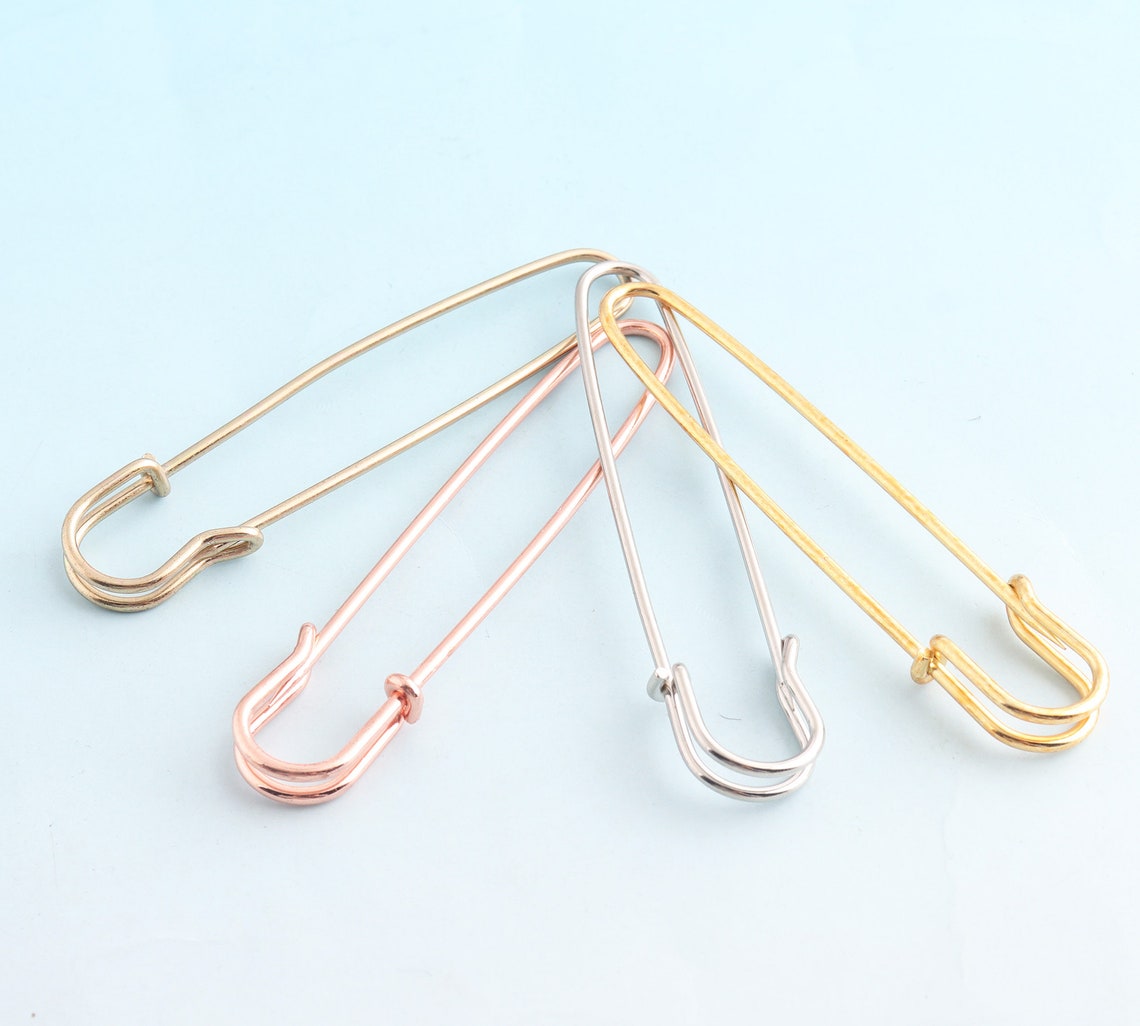 Silver Safety Pins 80mm Coiless Safety Pins for Bead Craft - Etsy