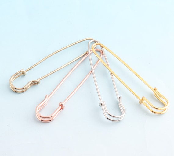 Silver Safety Pins 85mm Coiless Safety Pins for Bead Craft Shawl