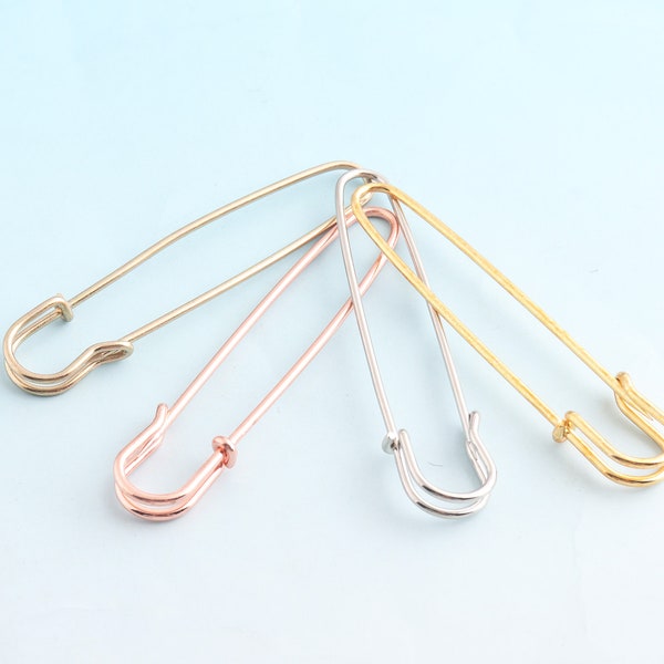 Silver Safety Pins 85mm Coiless Safety Pins for Bead Craft Shawl Pins Giant Jumbo Safety Pins Laundry Pins Kilt Pin Back Blanket Pins