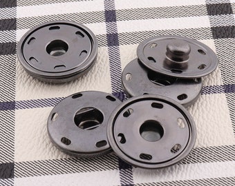 Snap fastener -15sets- Gunmtal Ropa botón abrigo snap botón de costura bolso noción de cuero craft