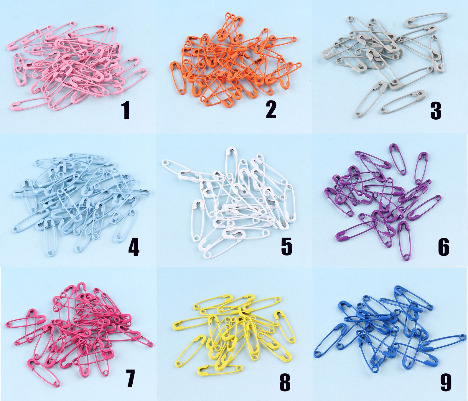Mini Safety Pins 100300 Pcs 194 Mm Rainbow Brooch Safety Etsy