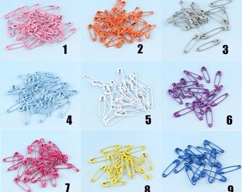 Mini Safety Pins 100-300 pcs 19*4 mm Rainbow Brooch Safety Pins Shawl Pins Plated Pins Hang Tags Safety Pins Sewing Safety Pins Supply