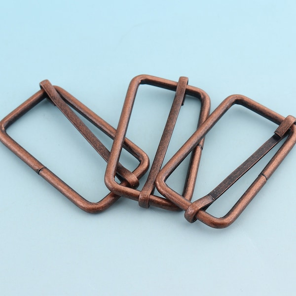 Slider Buckle 10pcs 1 1/2 " Copper Adjuster Buckle Metal Dungaree Buckle Adjuster Slide Belt Buckle Webbing Connector Bag Hardware