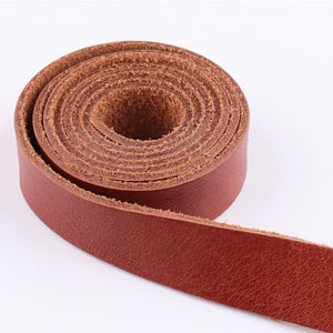 Leather Strap 3/4&quot; Caramel Leather Strip Genuine Leather Leather Handles Bag Straps Belt Straps Natural Leather Supplies