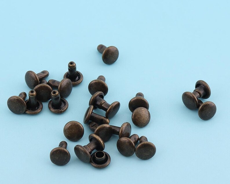 Antique Bronze Rivets 100sets 65mm Metal Button Double Capped Etsy