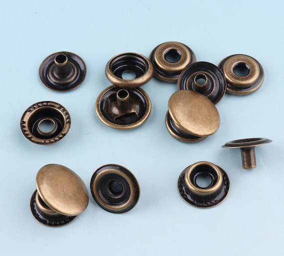Snap Buttons 50 Sets 12mm Antique Bronze Snap Buttons Snap Popper Clothing  Button Coat Metal Buttons Leather Fasteners Sewing Fastener 