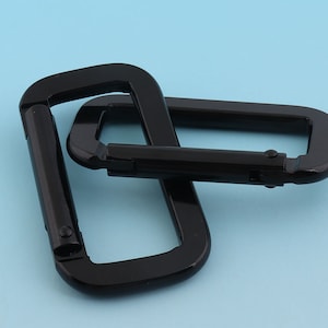 Large Carabiner Key Ring Carabiner 48mm Personalized Black Keychain Engraved Keychain Strong Keychain Aluminum Carabiner-2pcs