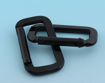 Large Carabiner Key Ring Carabiner 48mm Personalized Black Keychain Engraved Keychain Strong Keychain Aluminum Carabiner-2pcs