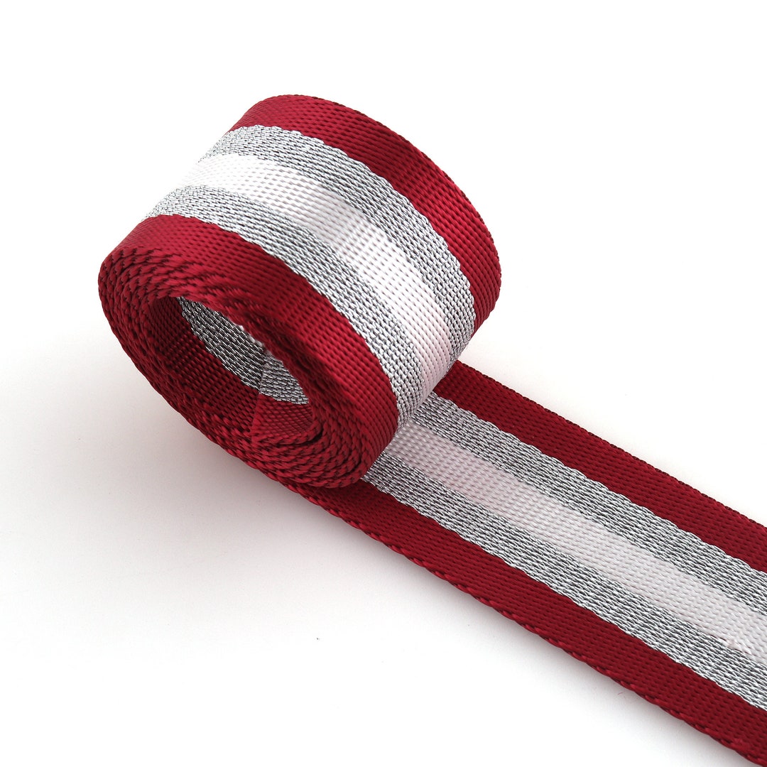 Nylon bing 38mm Red Striped bing Fabric Belt Polyester Etsy