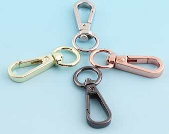 Swivel Snap Hook 20pcs Swivel Clasp Snap Hook Metal Snap Clasp Webbing Hook Clasp Spring Fastener Handbag Accessories