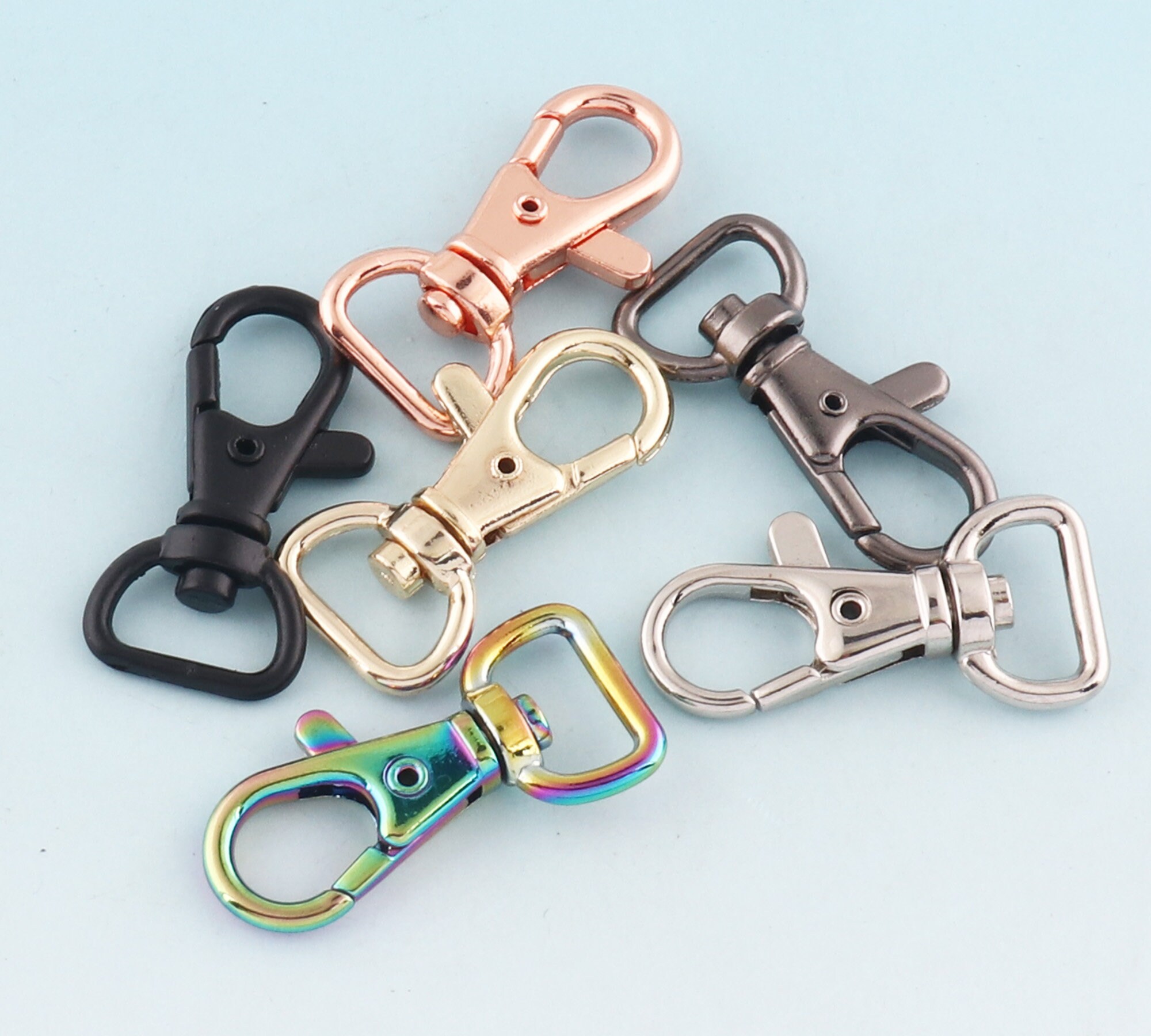 Rainbow Swivel Clasp 10pcs 13mm Rose Gold Snap Hook Swivel Claw Clips Hook  Metal Lanyard Hook Lobster Clasps for Bag,tote,purse 