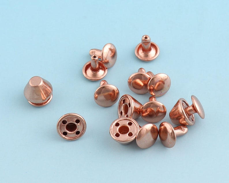 100ppcs 10mm Rivets Rose Gold Rivets Metal Button Double Head Etsy