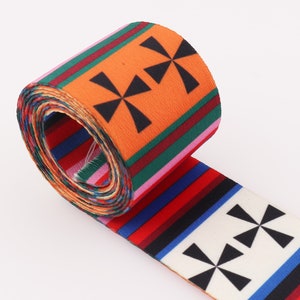 Rainbow Webbing 50 mm Webbing Strap Poly Webbing Colorful Webbing Stripe Webbing Soft Ribbon Webbing belt Purse Strap Canvas