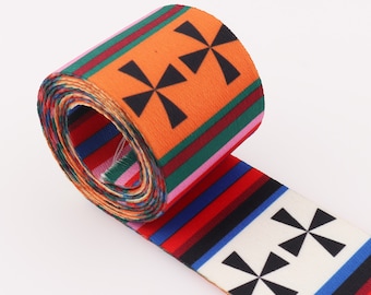 Rainbow Webbing Strap 5 yards 50 mm Webbing Strap Poly Webbing Colorful Webbing Stripe Webbing Webbing belt Purse Strap Canvas Soft Ribbon