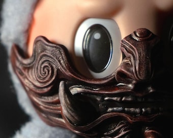 Labubu Mask Japan Oni Mask, Samurai Handpaint, Accessories, Original Design Art，Pop Mart