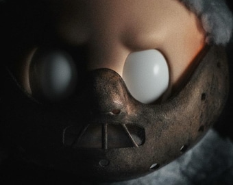 Máscara de muñeco de Aníbal, El silencio de los inocentes, diseño original y pintura a mano